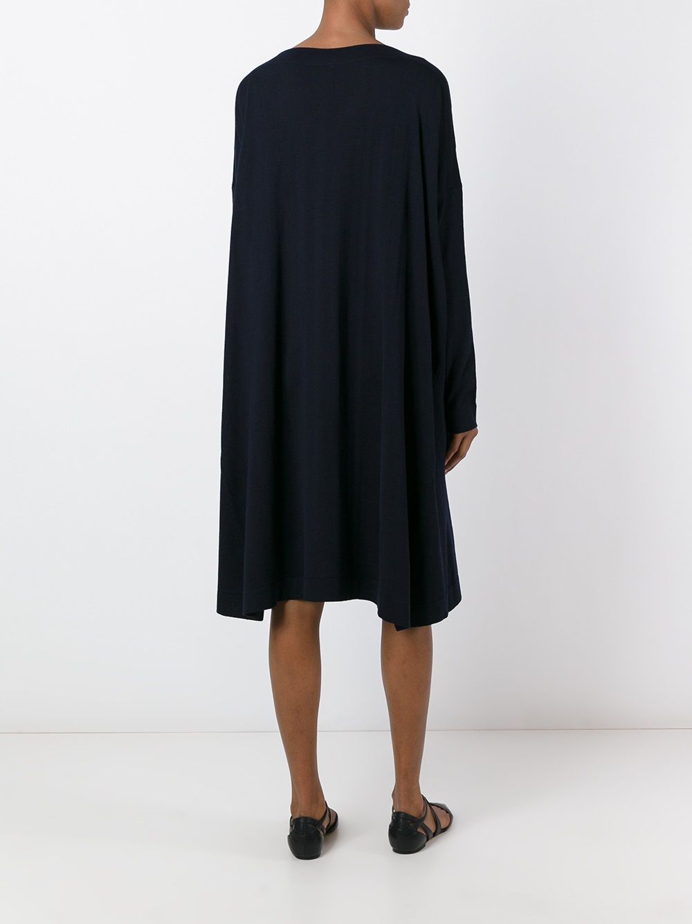 DANIELA GREGIS Wool Mini Boat Neck Ruched Dress