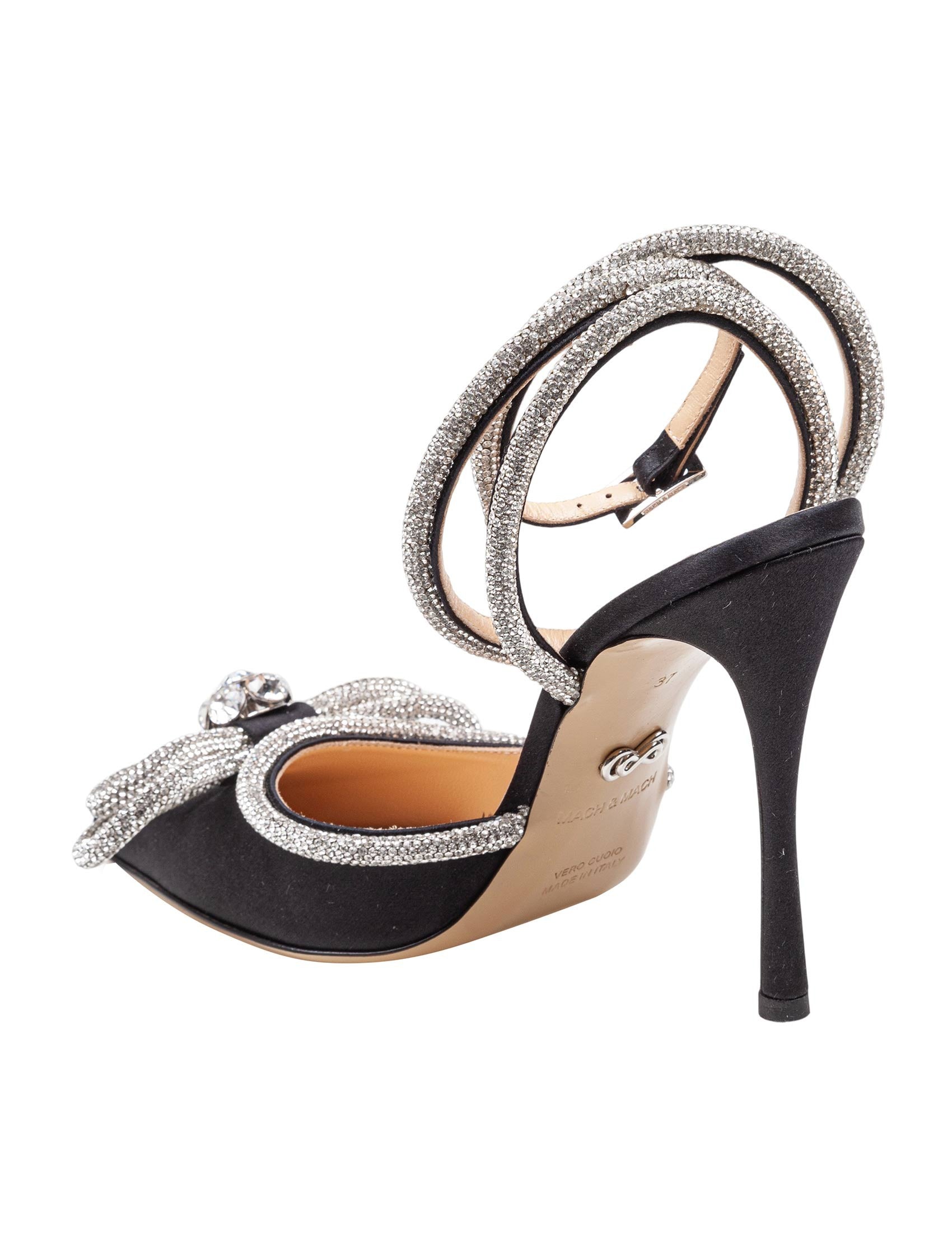 MACH & MACH Double Bow Satin Pumps for Women