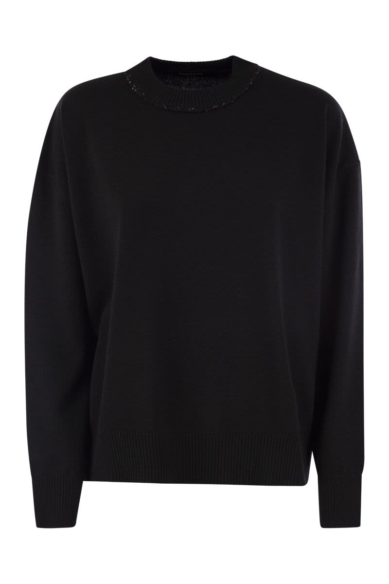 FABIANA FILIPPI Oversized Crew-Neck Sweater with Sequins