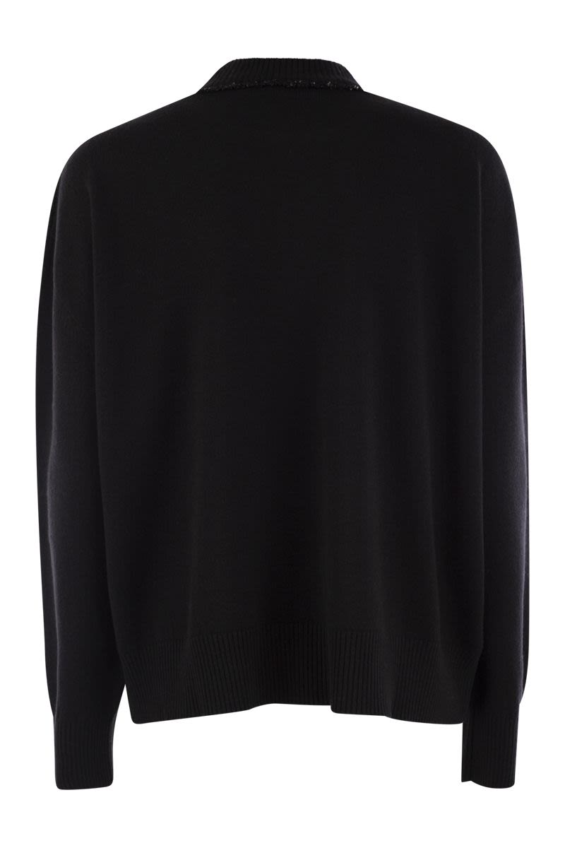 FABIANA FILIPPI Oversized Crew-Neck Sweater with Sequins