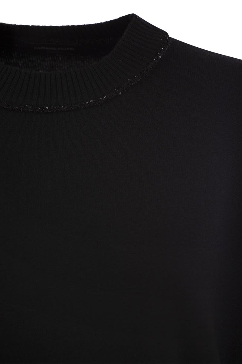 FABIANA FILIPPI Oversized Crew-Neck Sweater with Sequins