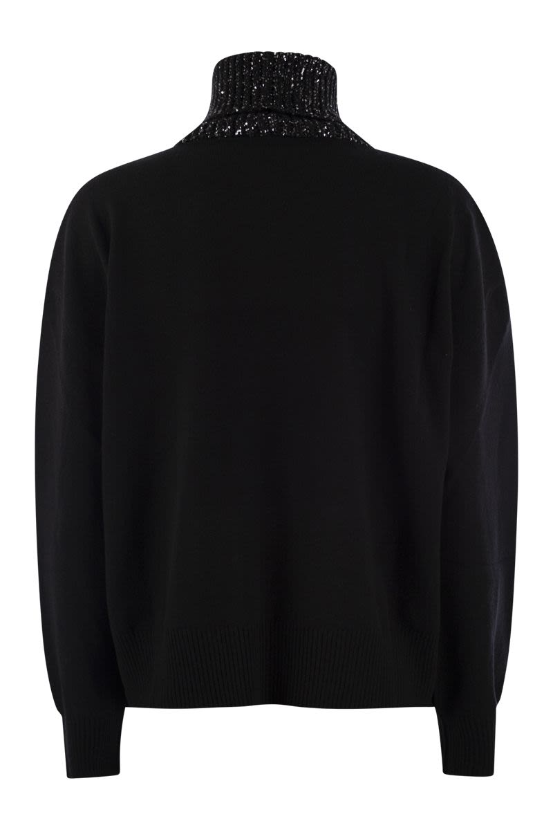 FABIANA FILIPPI Refined Turtleneck Sweater in Wool, Silk, and Cashmere