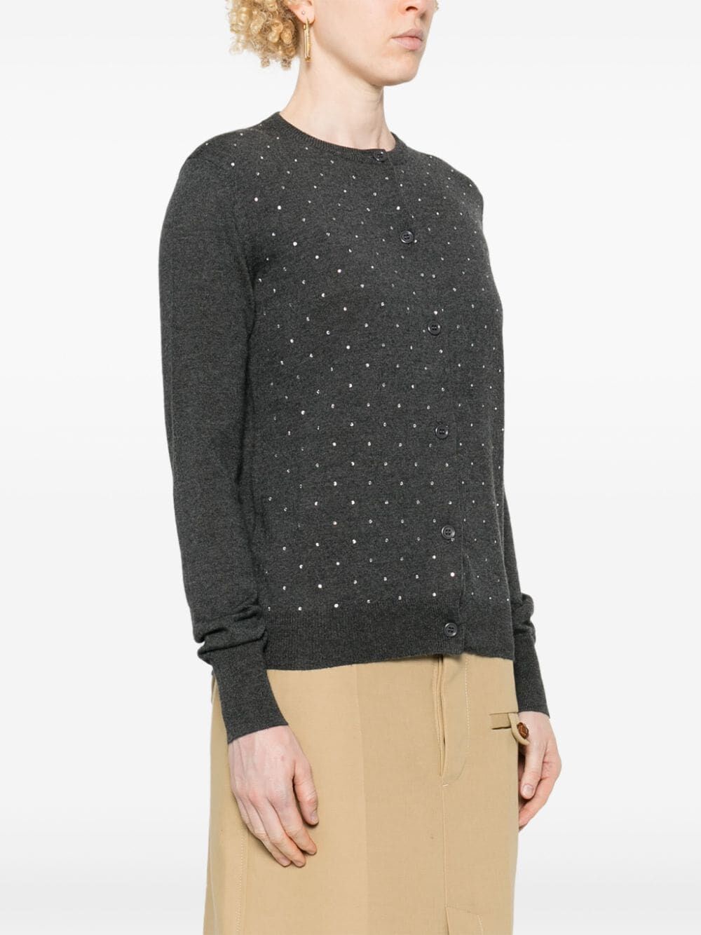 FABIANA FILIPPI Embroidered Crew Neck Cardigan