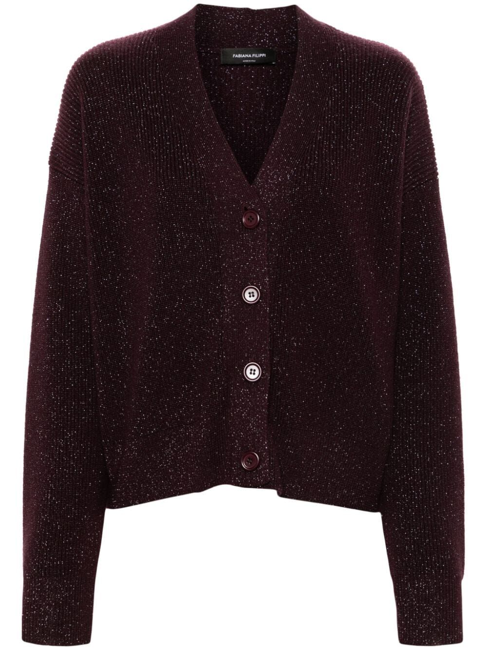 FABIANA FILIPPI Lurex Long Sleeve Cardigan - Women - FW24