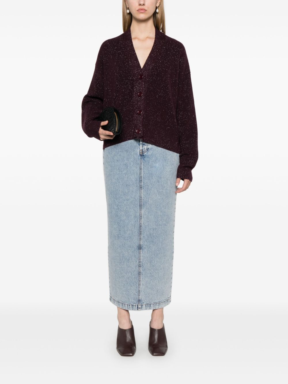 FABIANA FILIPPI Lurex Long Sleeve Cardigan - Women - FW24