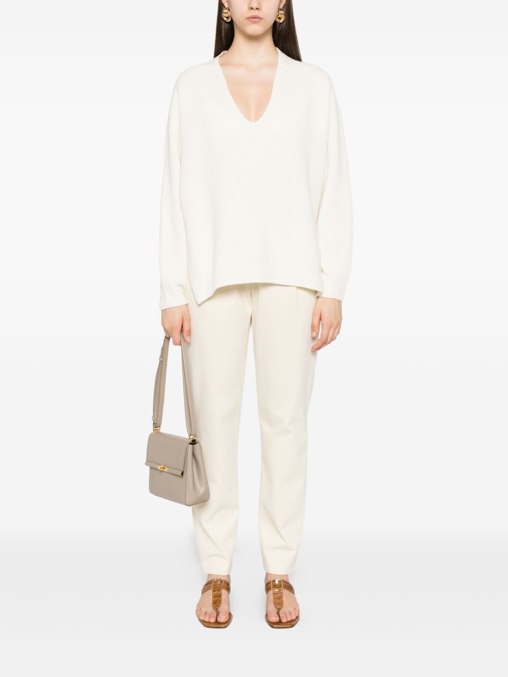 FABIANA FILIPPI Wool V-Necked Jumper