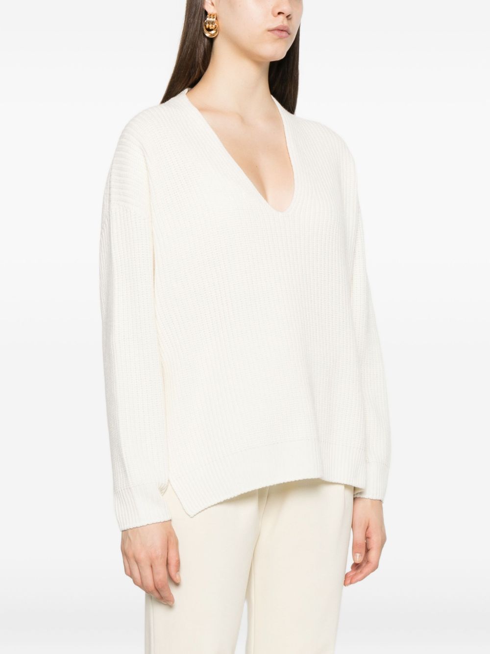FABIANA FILIPPI Wool V-Necked Jumper