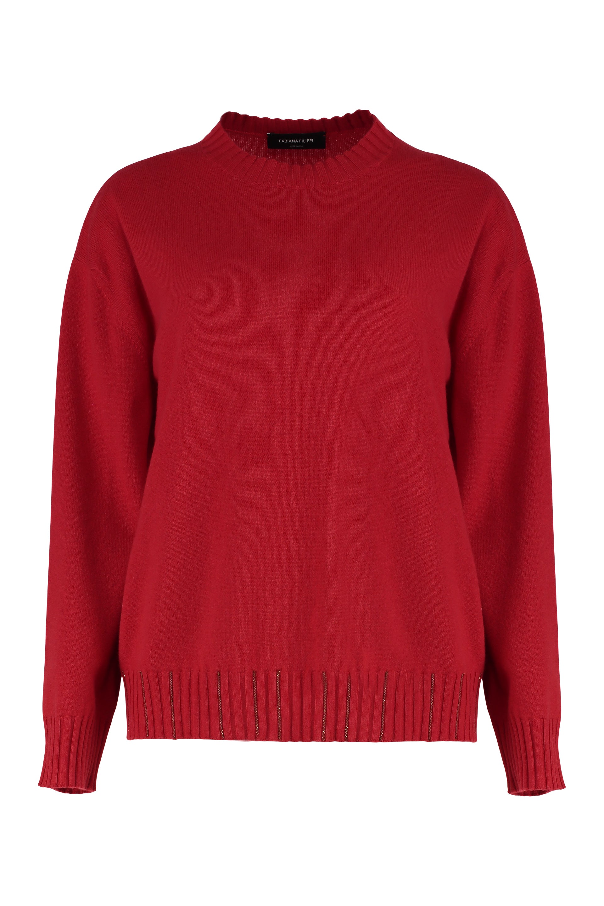 FABIANA FILIPPI Wool and Cashmere Sweater with Ribbed Knit Edges