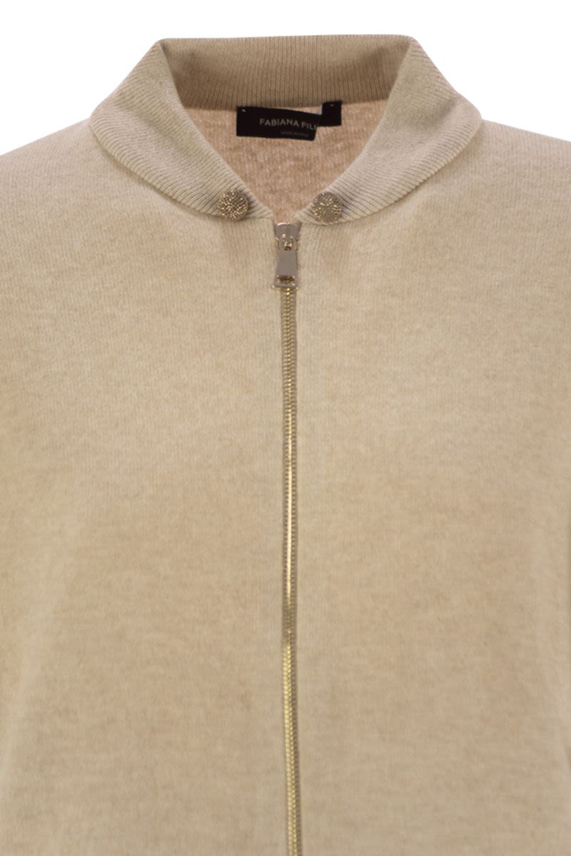 FABIANA FILIPPI Bomber Jacket with Ball Pins Detail
