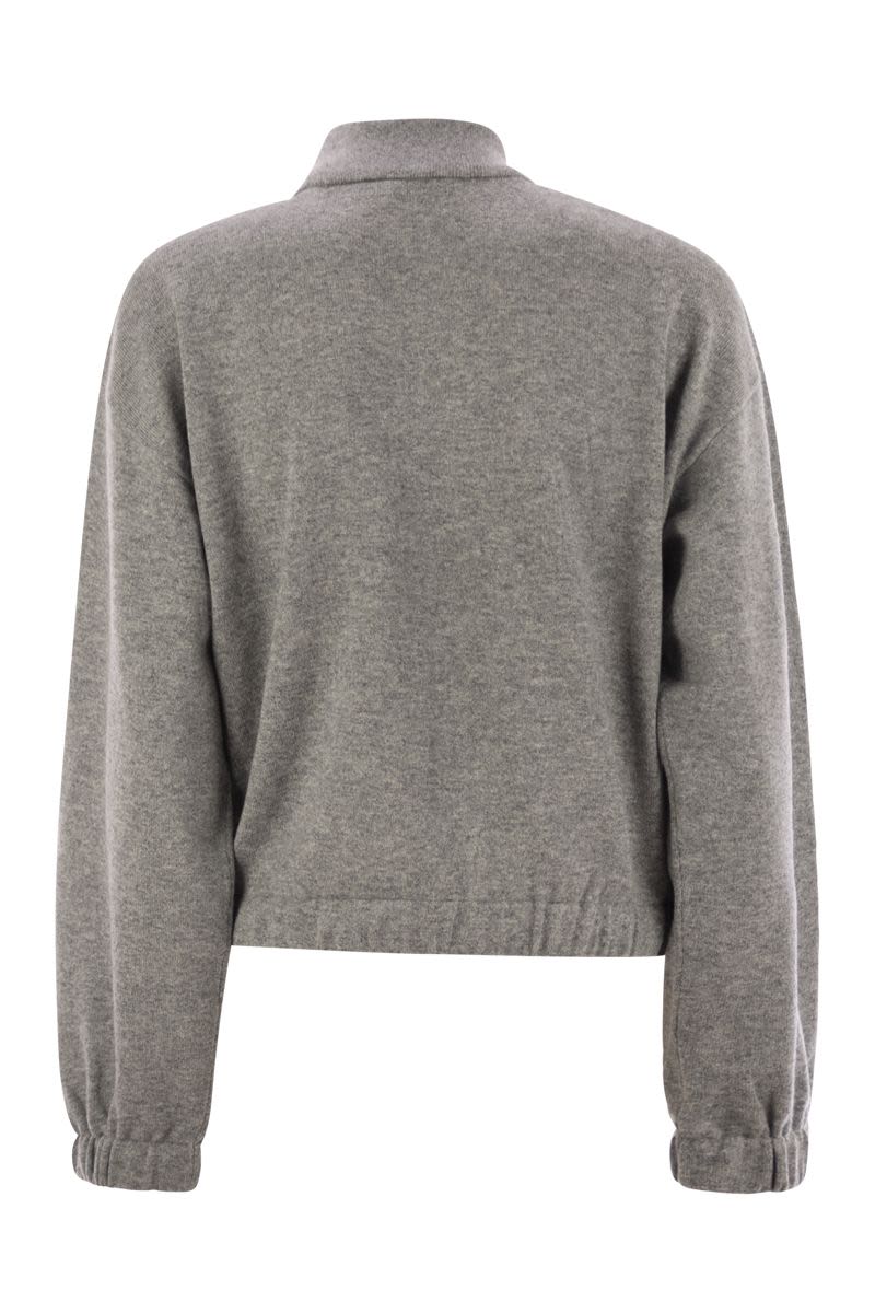 FABIANA FILIPPI Elegant Women's Bomber Jacket with Ball Pins Detail