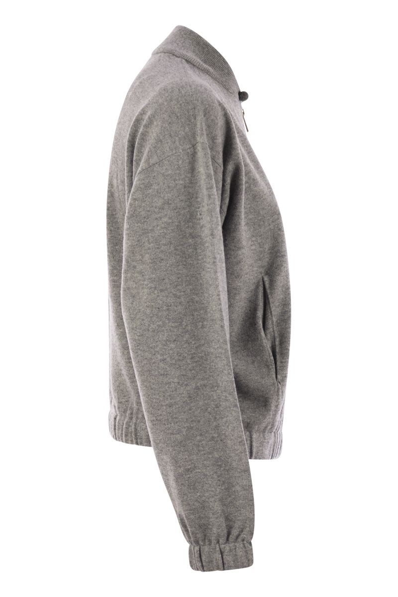 FABIANA FILIPPI Elegant Women's Bomber Jacket with Ball Pins Detail