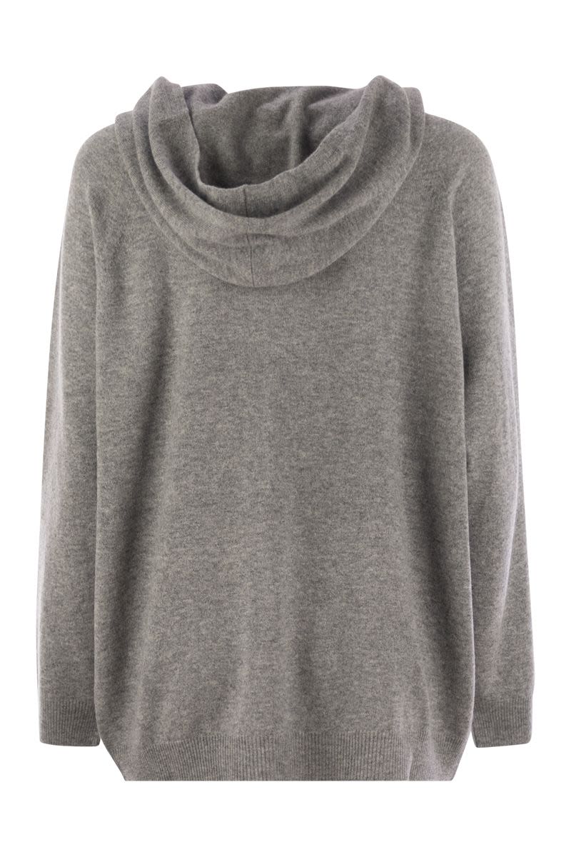 FABIANA FILIPPI Luxury Knit Hoodie with Diamond Thread Detail