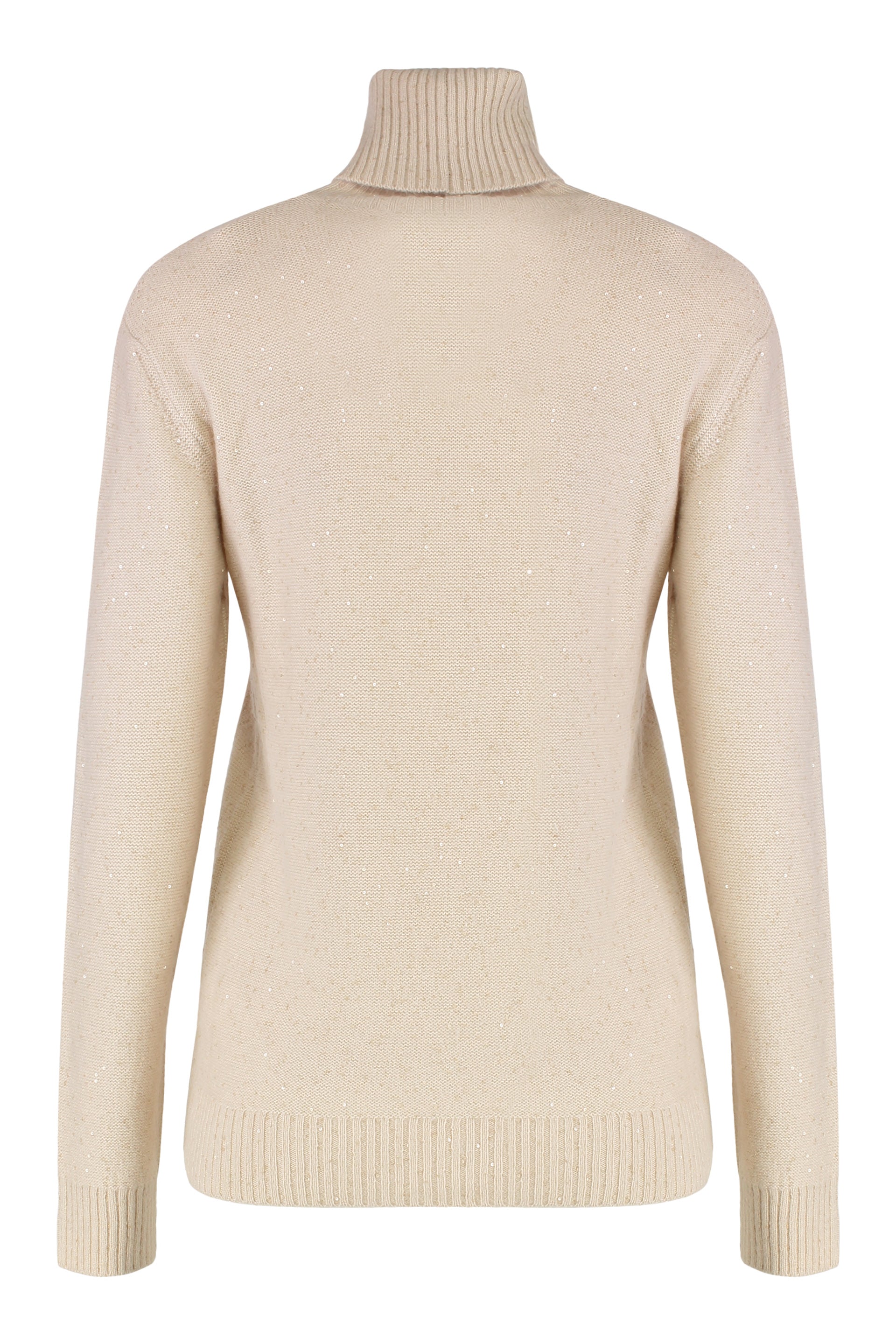 FABIANA FILIPPI Elegantly Embellished Wool Blend Turtleneck Sweater