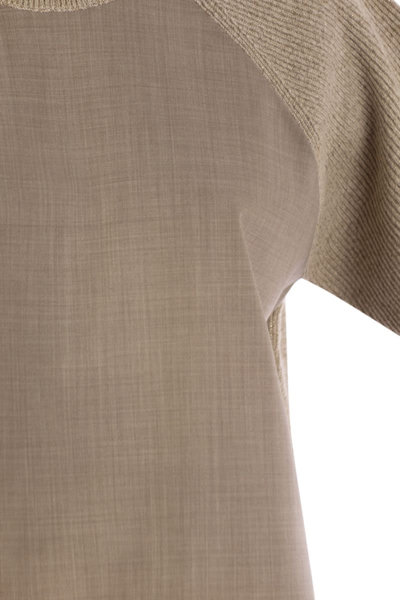 FABIANA FILIPPI Platinum and Lurex Short-Sleeved T-Shirt