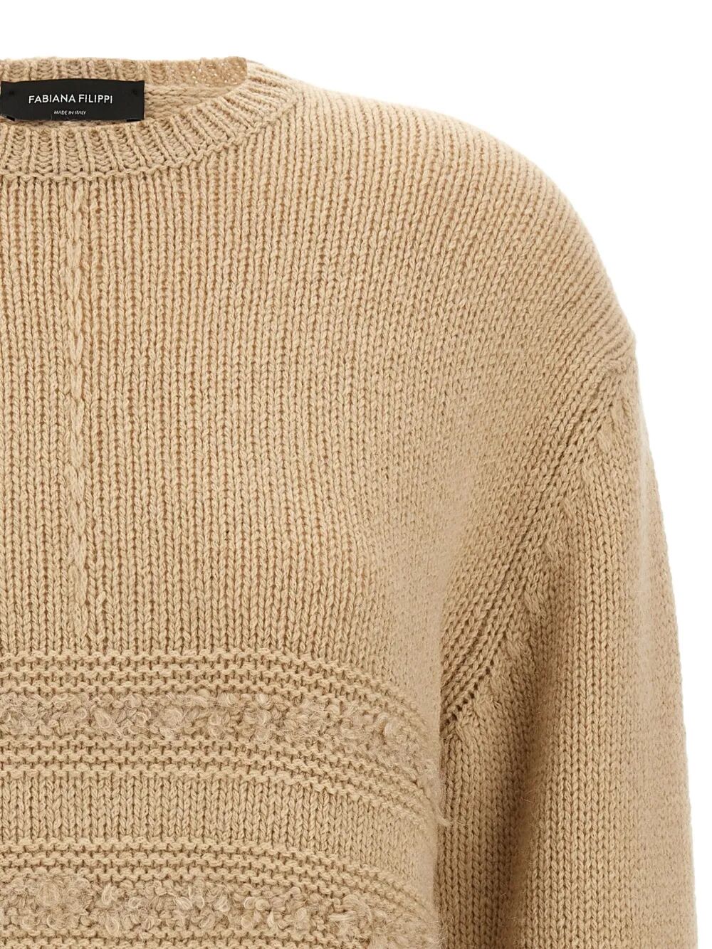 FABIANA FILIPPI Boucle Loop Insert Crew Neck Sweater - Women's