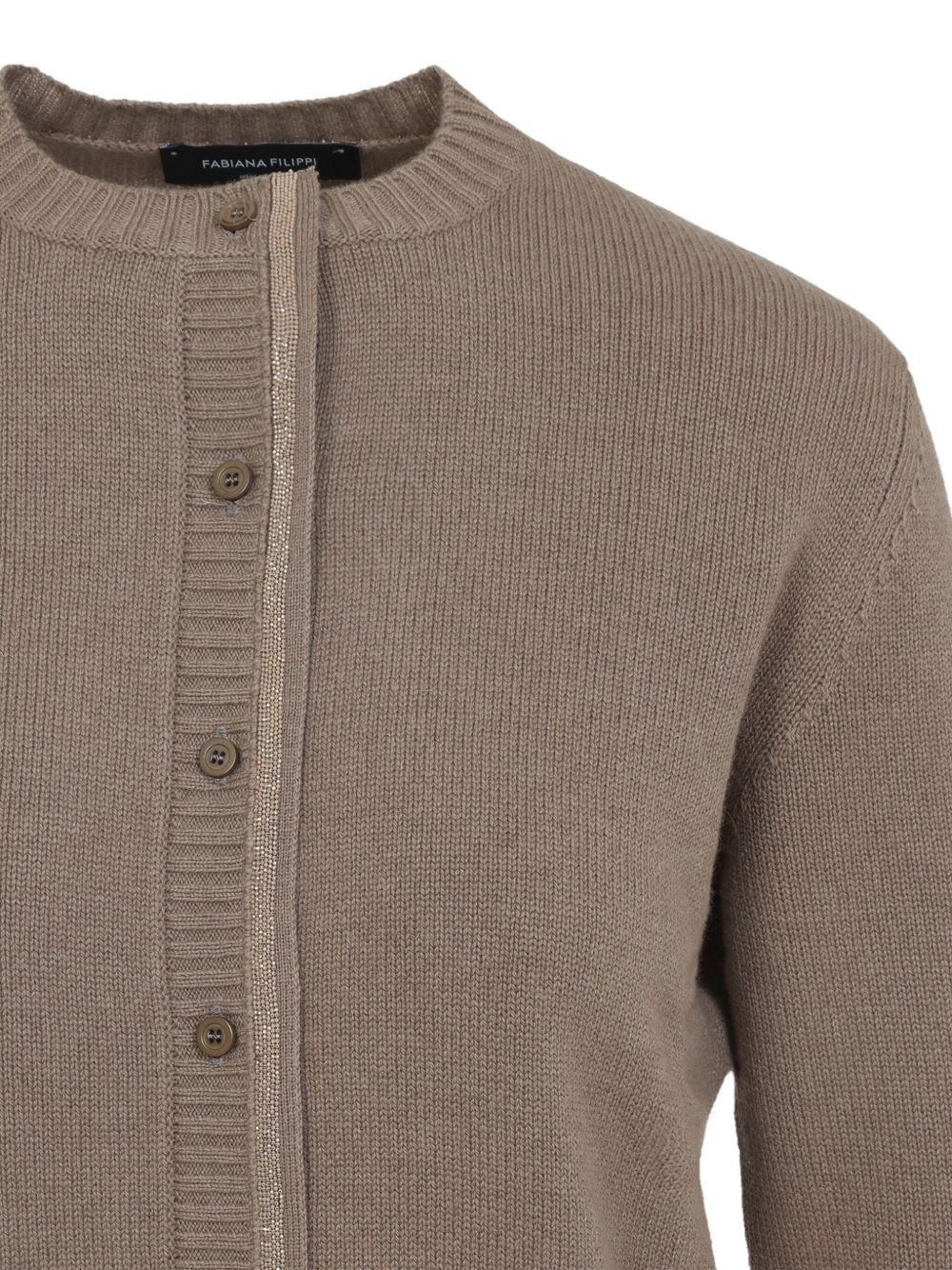 FABIANA FILIPPI Wool Blend Jacket with Embellished Placket for Women