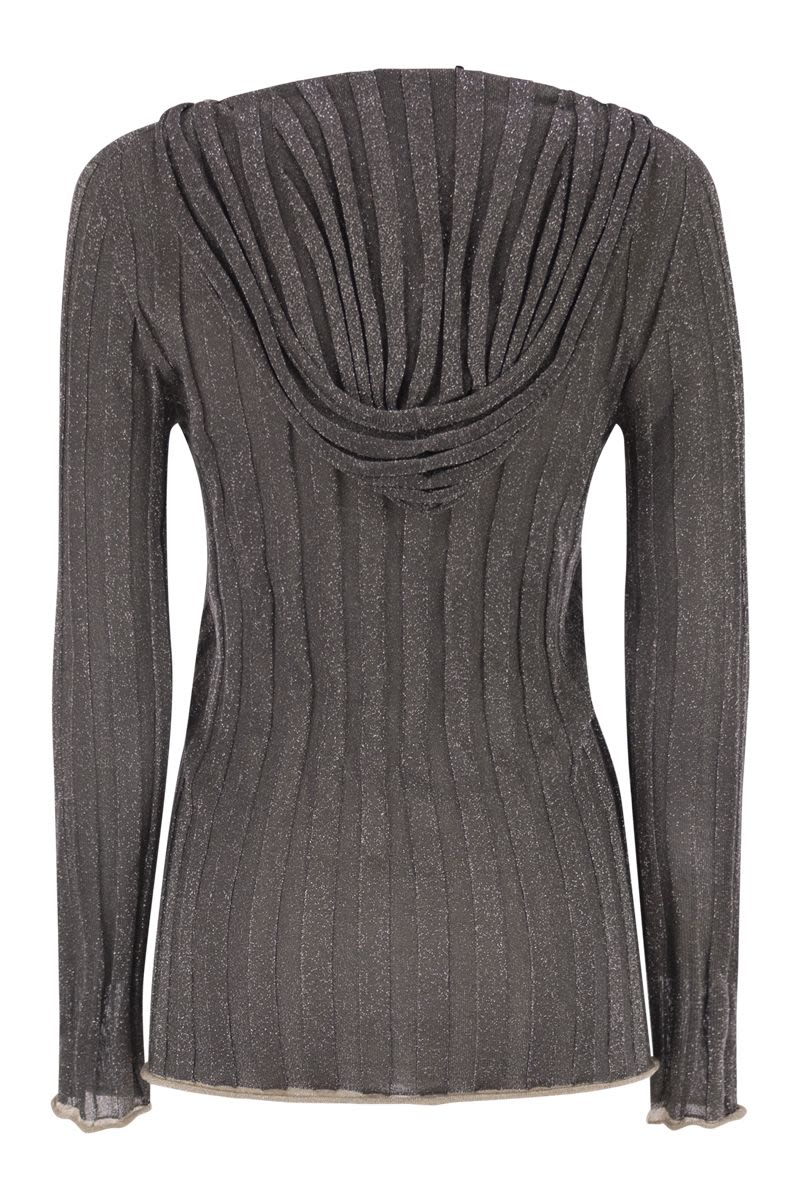 FABIANA FILIPPI Lurex Hooded Jumper - Full Length