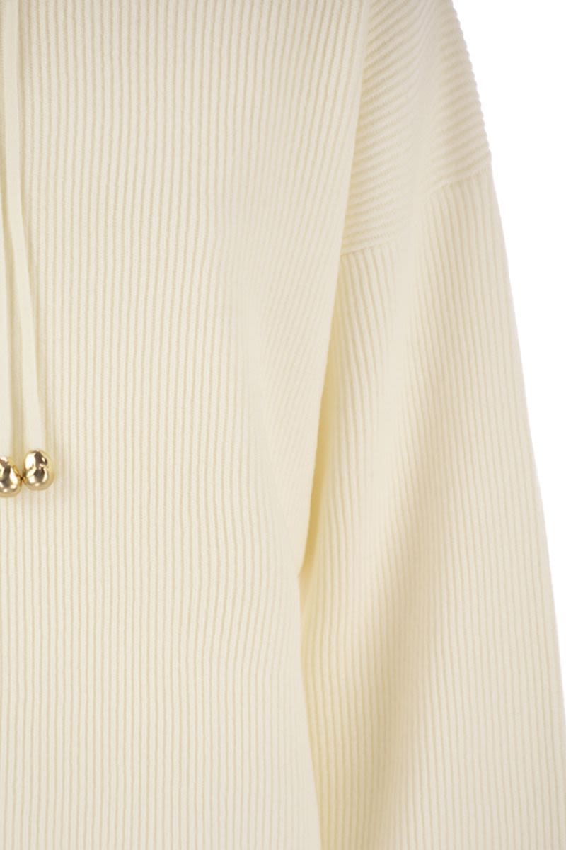 FABIANA FILIPPI Ribbed Knit Hoodie - Size 40