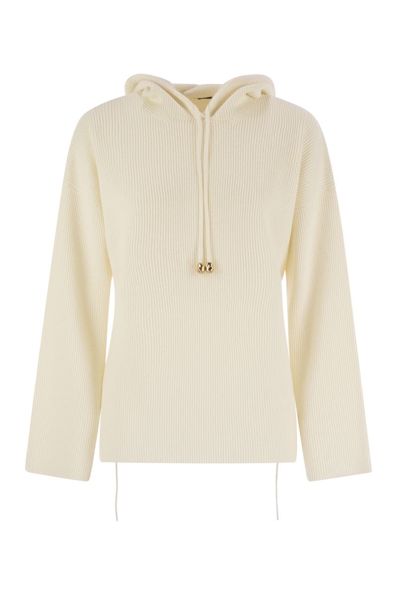 FABIANA FILIPPI Hooded Rib Knit Sweater for Women