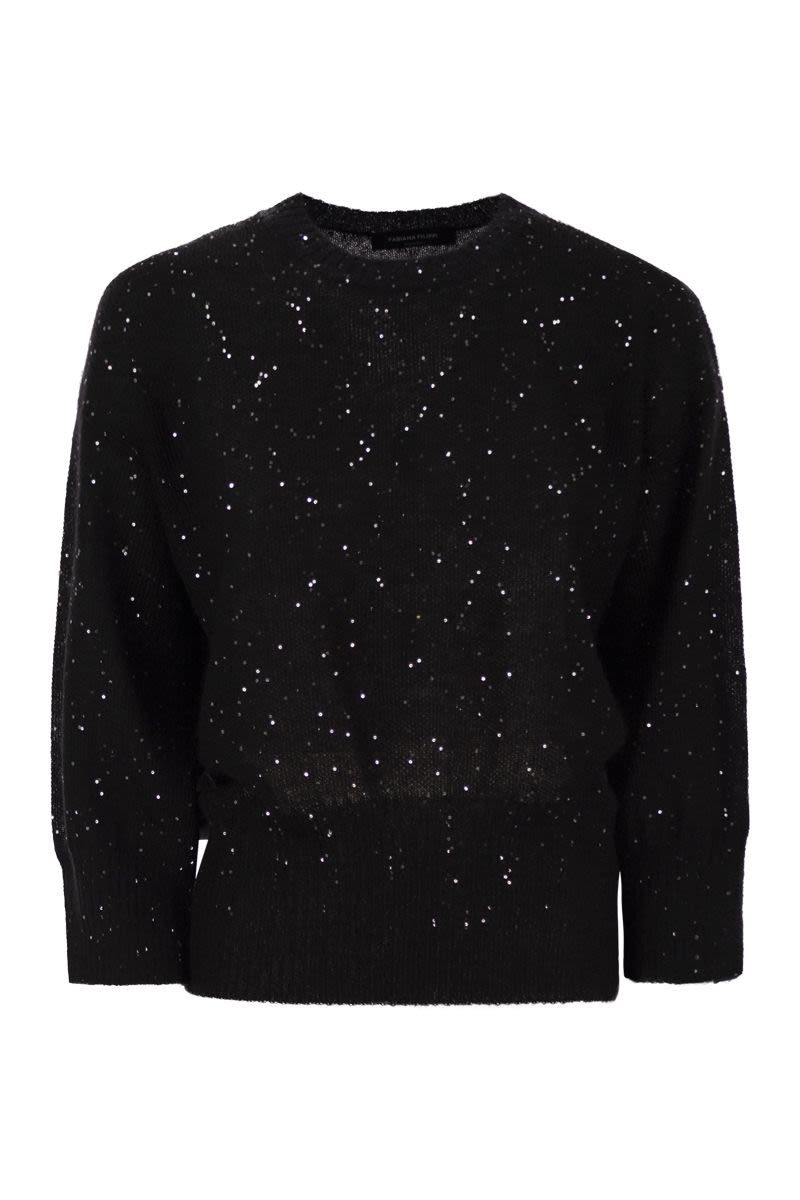 FABIANA FILIPPI Regular-Fit ¾-Sleeve Mohair Sweater with Micro Sequins