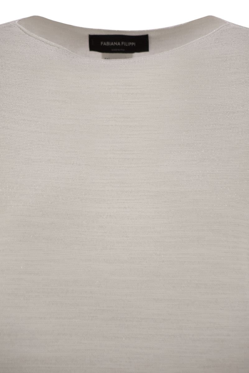FABIANA FILIPPI Boat-Neck Sweater in Organic Cotton and Lurex