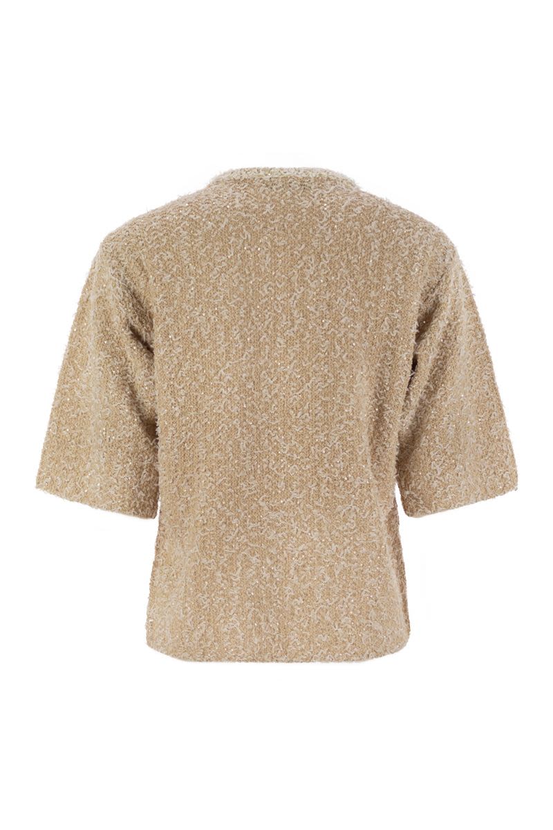 FABIANA FILIPPI Tweed-Effect Crew Neck T-Shirt for Women