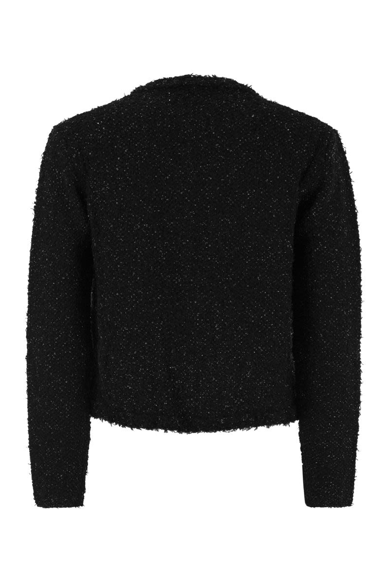 FABIANA FILIPPI Elegant Open-Weave Tweed Mini Cardigan