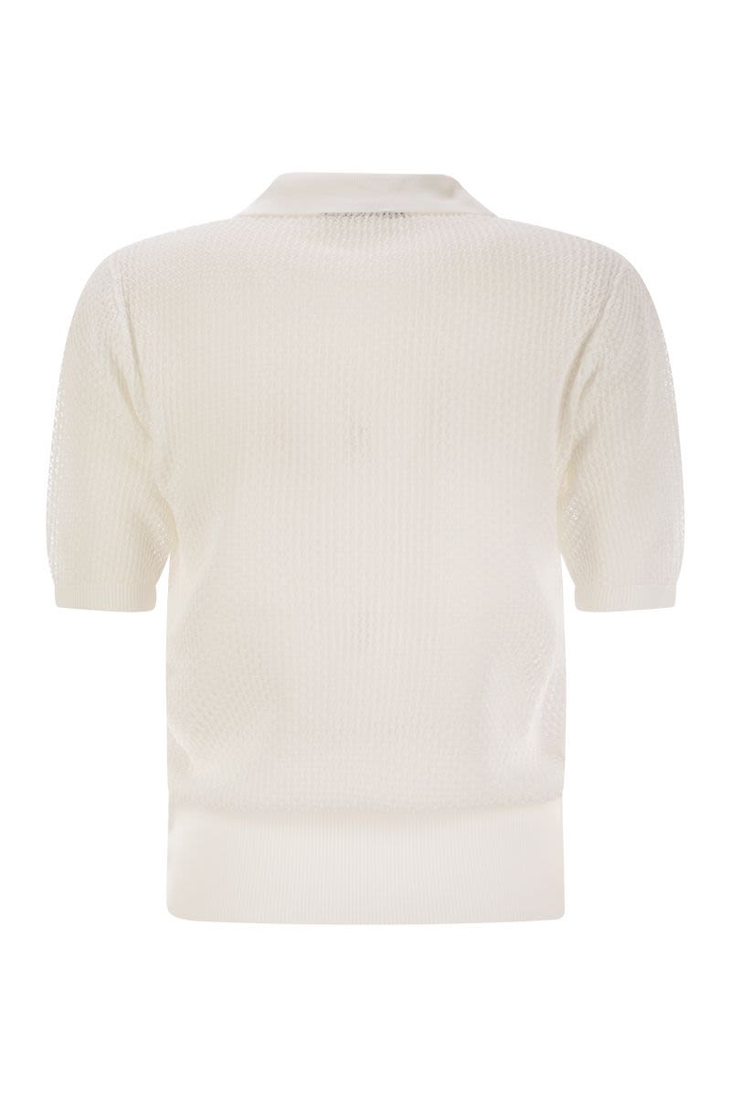 FABIANA FILIPPI Diamond Thread Polo-Cut Sweater for Women