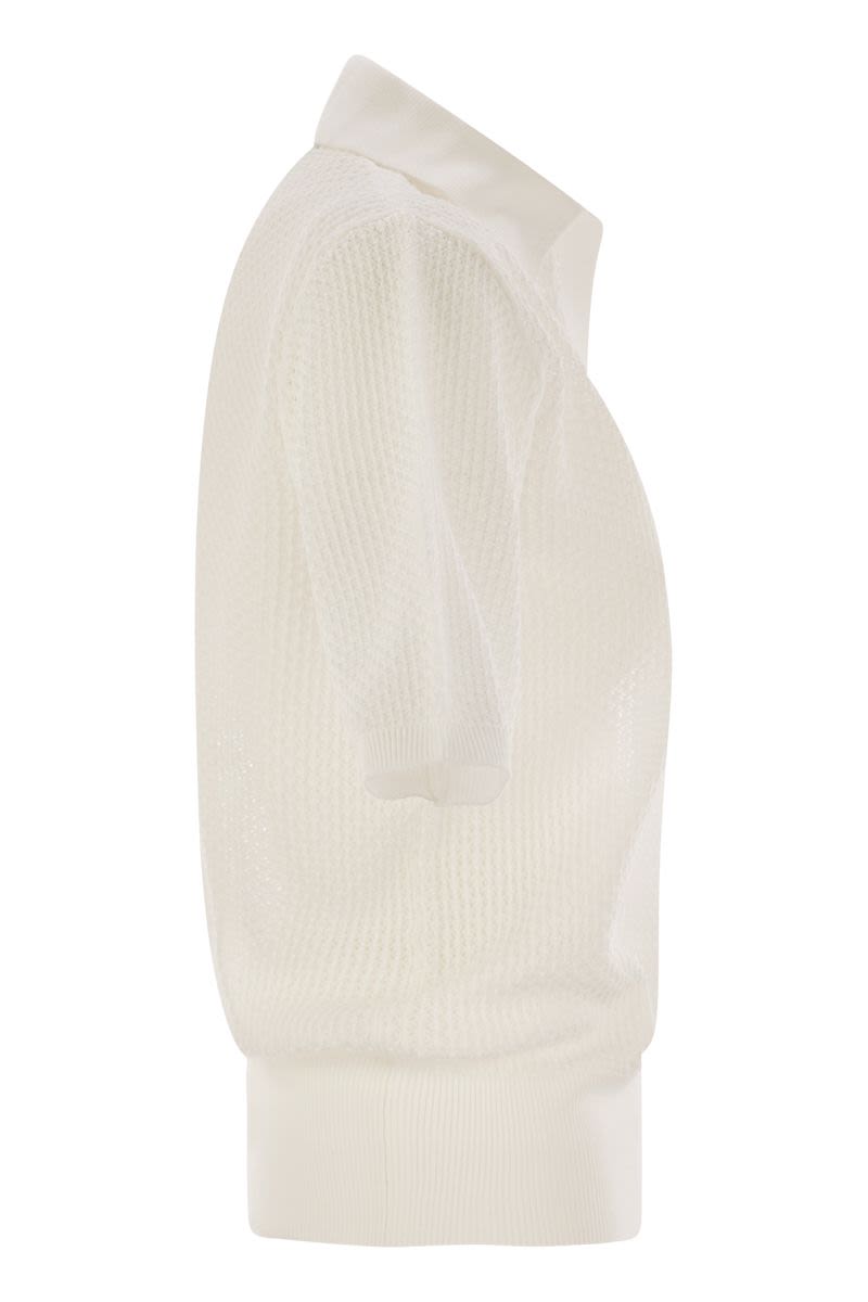 FABIANA FILIPPI Diamond Thread Polo-Cut Sweater for Women