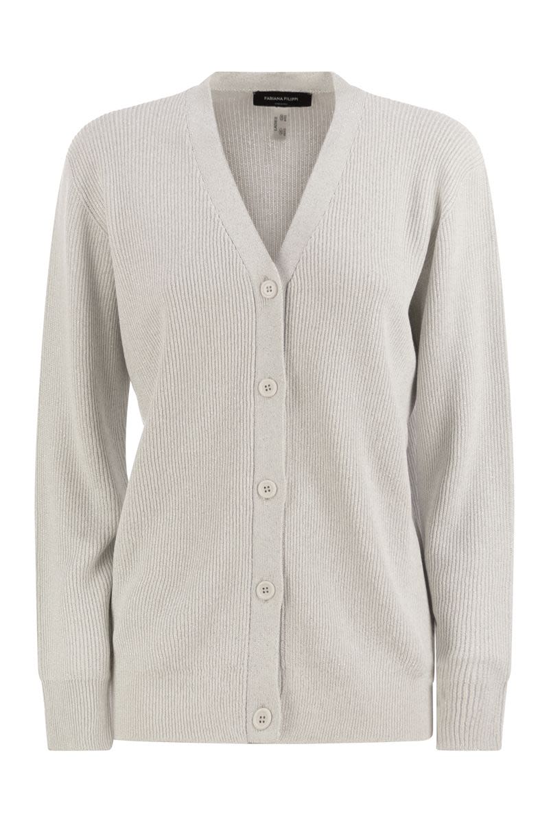 FABIANA FILIPPI Timeless V-Neck Cardigan with English Ribbing