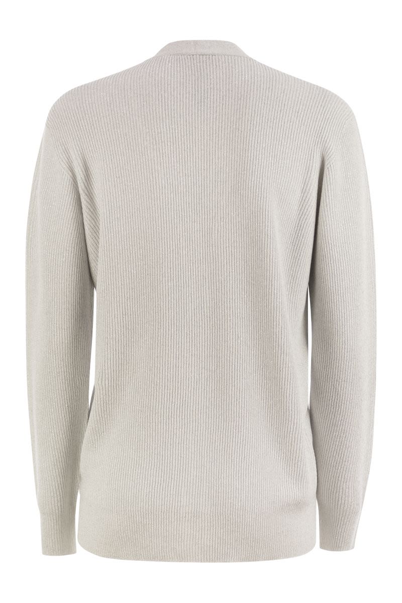 FABIANA FILIPPI Timeless V-Neck Cardigan with English Ribbing