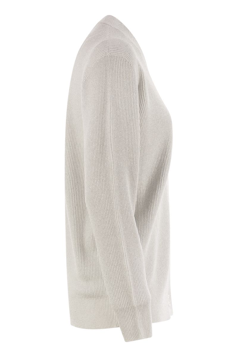 FABIANA FILIPPI Timeless V-Neck Cardigan with English Ribbing