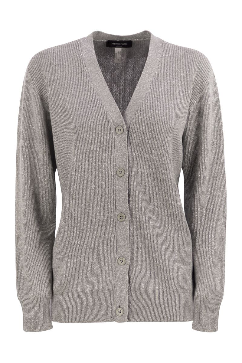 FABIANA FILIPPI Timeless V-Neck Cardigan with English Ribbing