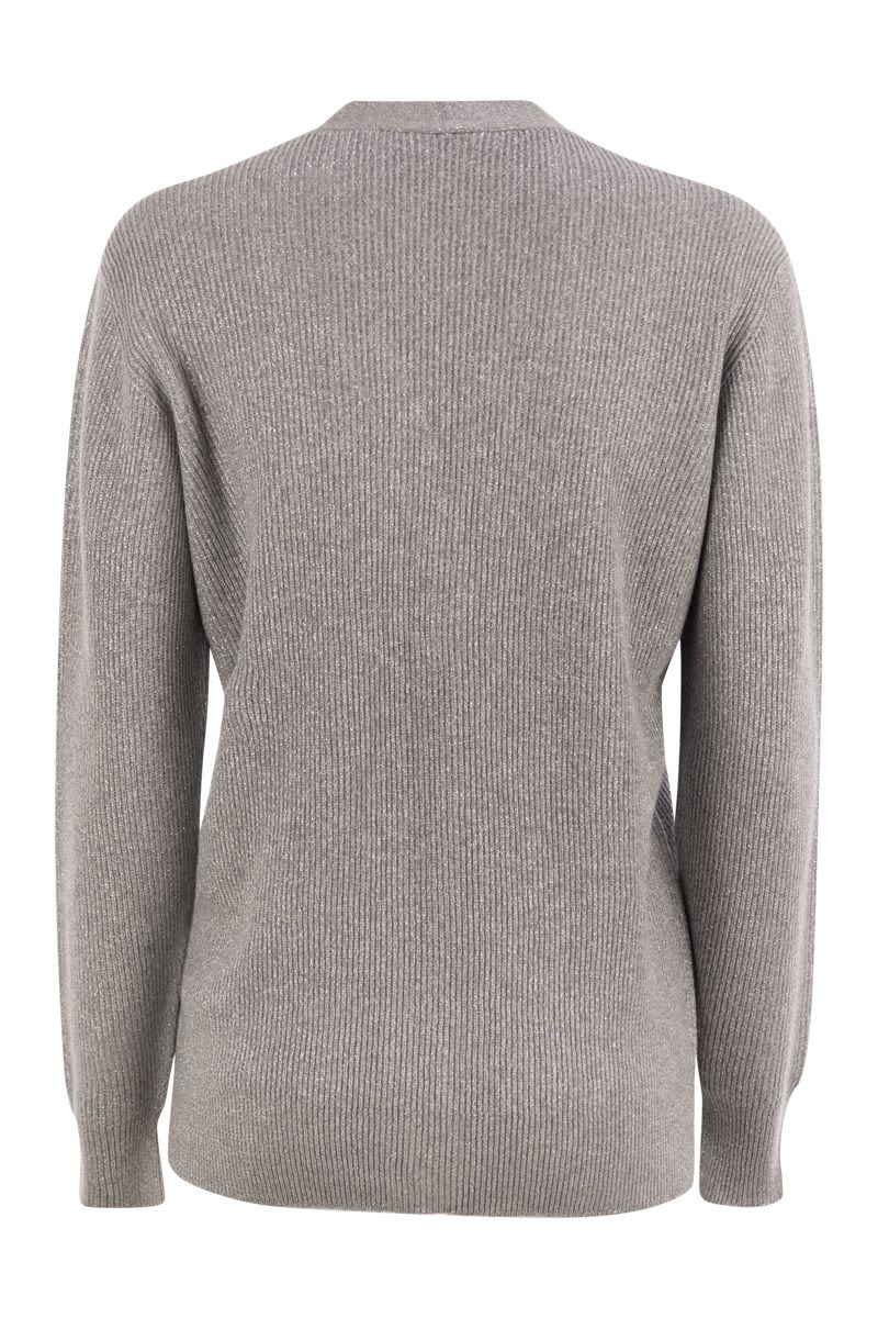 FABIANA FILIPPI Timeless V-Neck Cardigan with English Ribbing