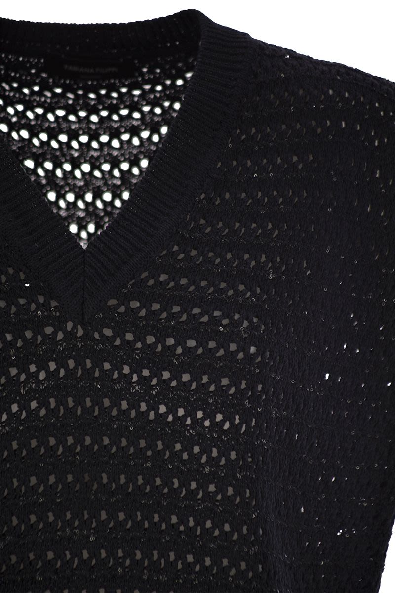 FABIANA FILIPPI Cotton Crochet Jumper with Sequins