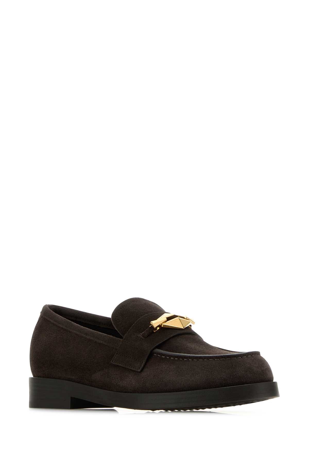 JIMMY CHOO Suede Maddie Diamond Loafers for Women