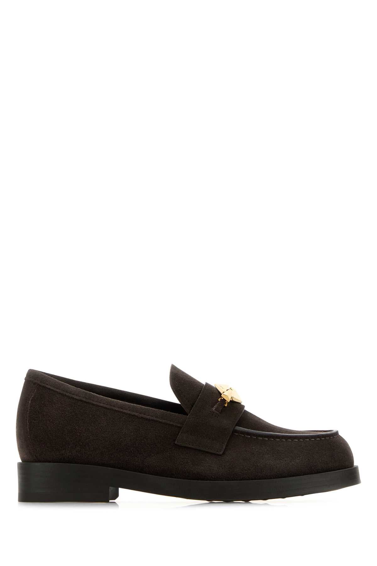 JIMMY CHOO Suede Maddie Diamond Loafers for Women