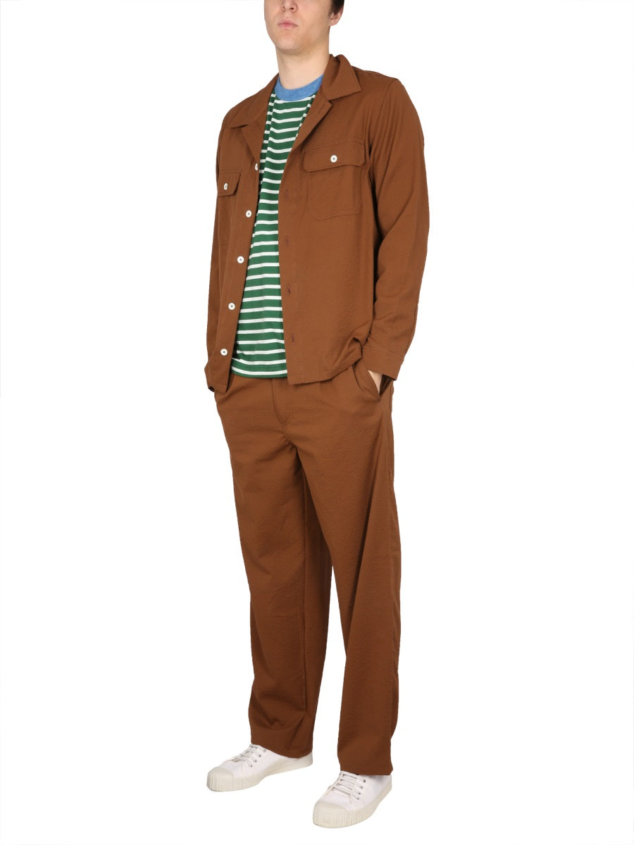 HOWLIN Mini Bowling Neck Button Closure Shirt for Men