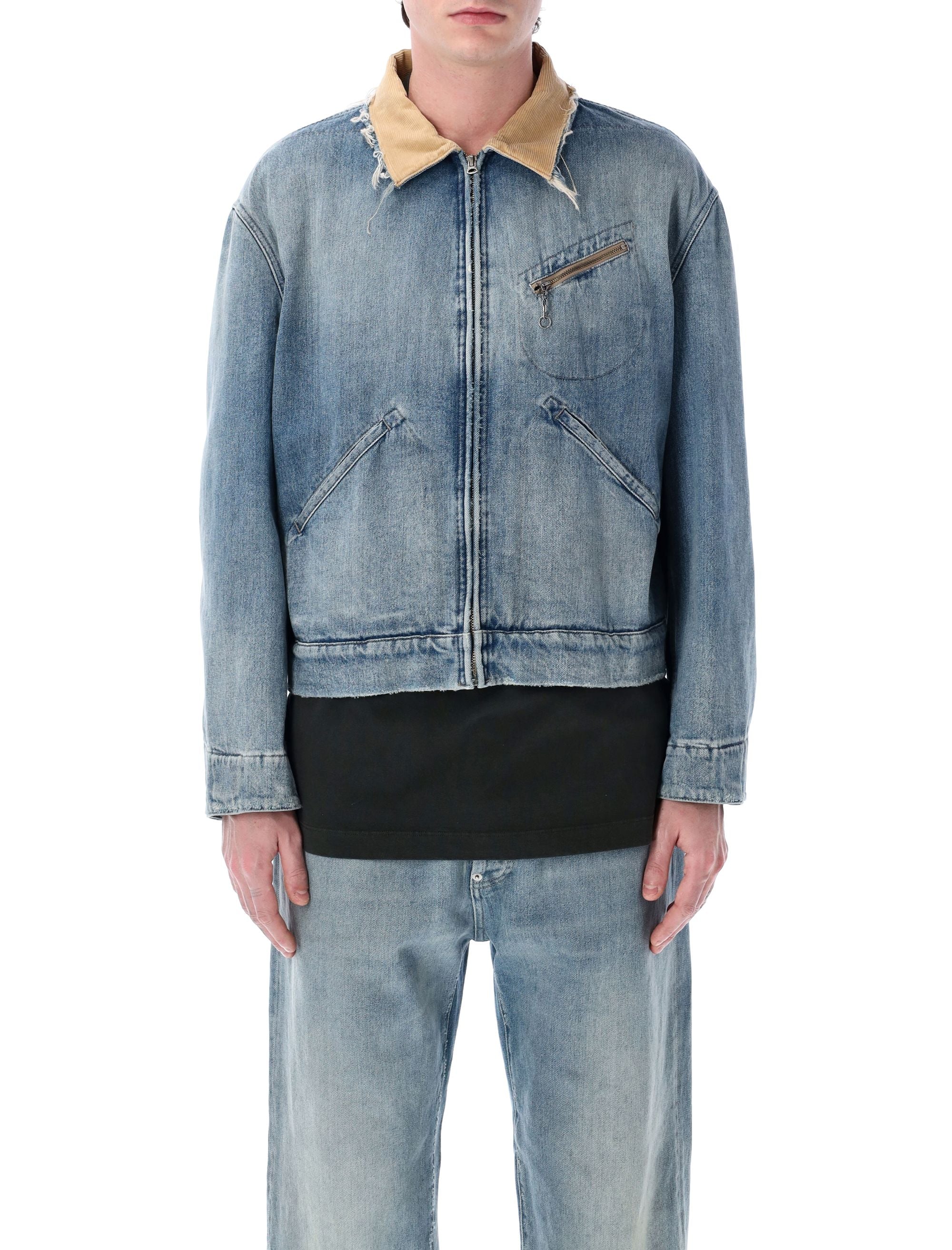 MAISON MARGIELA Stylish Denim Jacket with Corduroy Collar