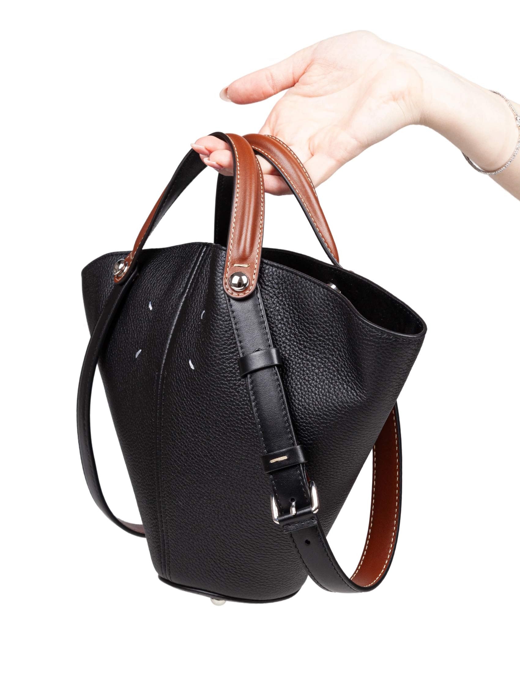 MAISON MARGIELA Mini Bucket Handbag with Adjustable Strap
