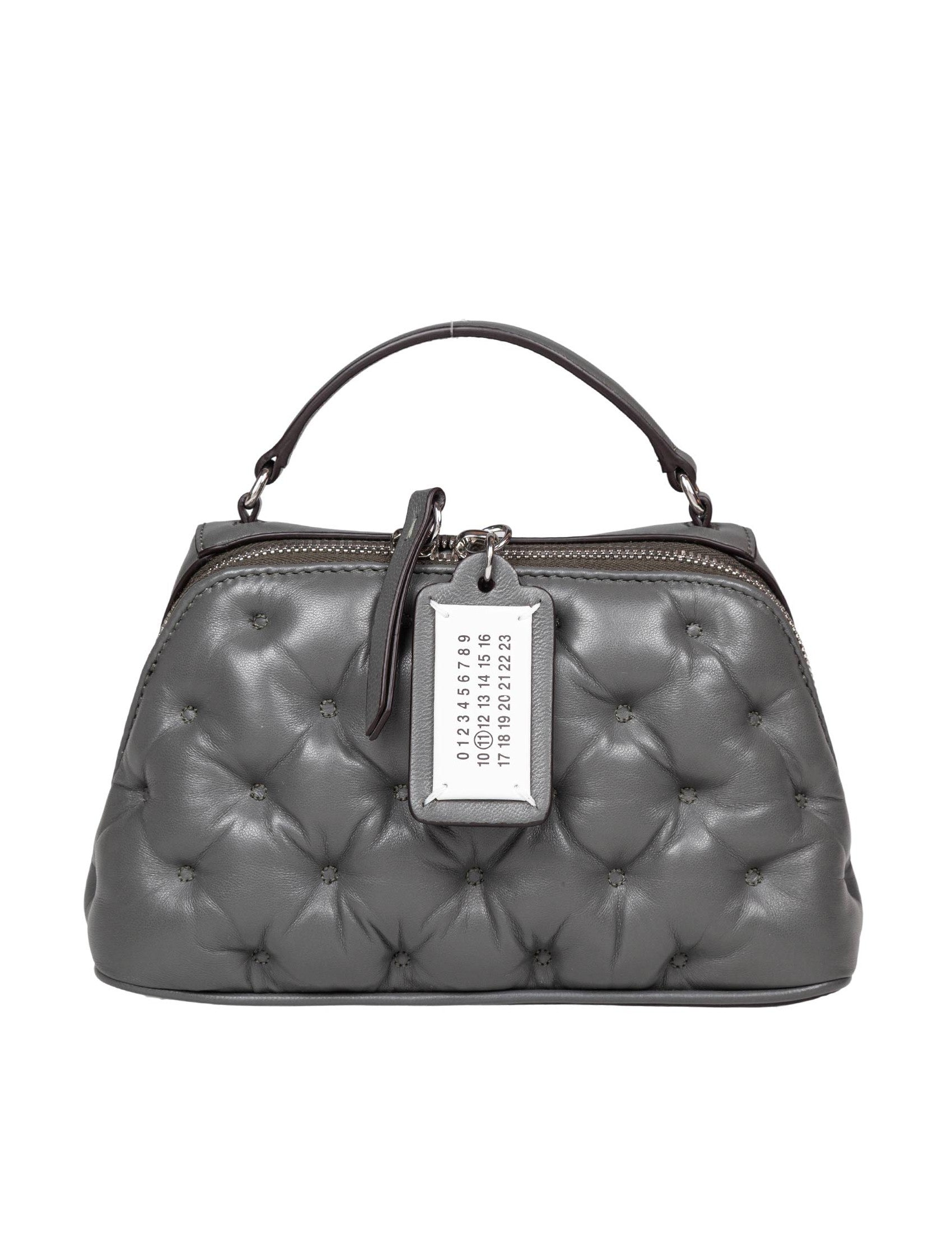 MAISON MARGIELA Mini Glam Slam Trapezoid Quilted Leather Handbag