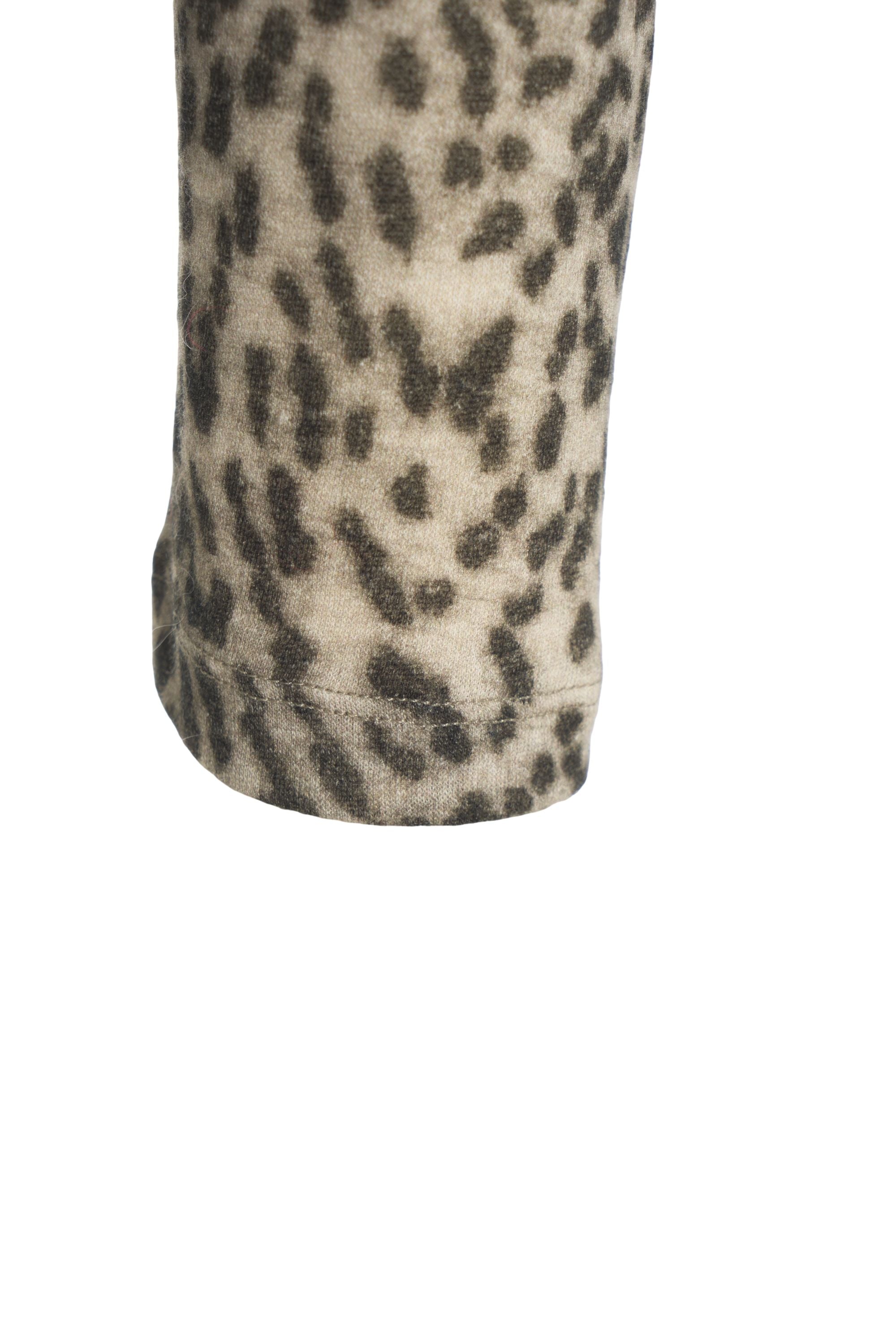 MAJESTIC FILATURES Stylish Long-Sleeve Animal Print Polo