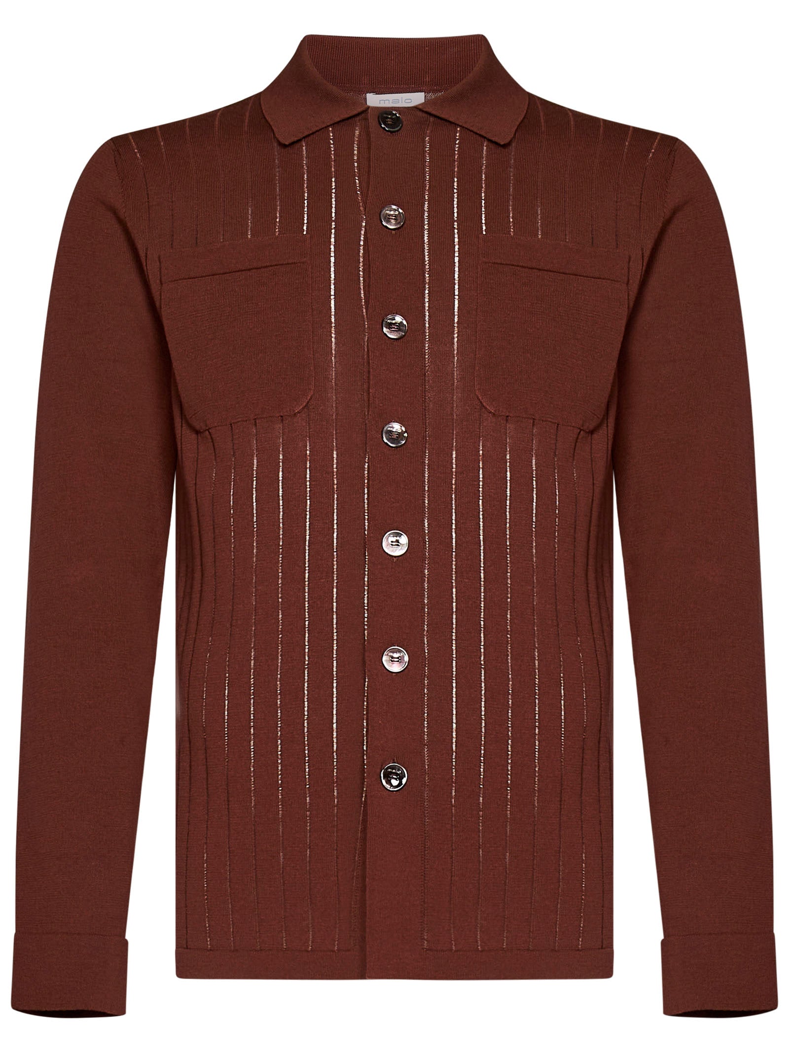 MALO Classic Long-Sleeved Knit Shirt for Men - Size 48 IT