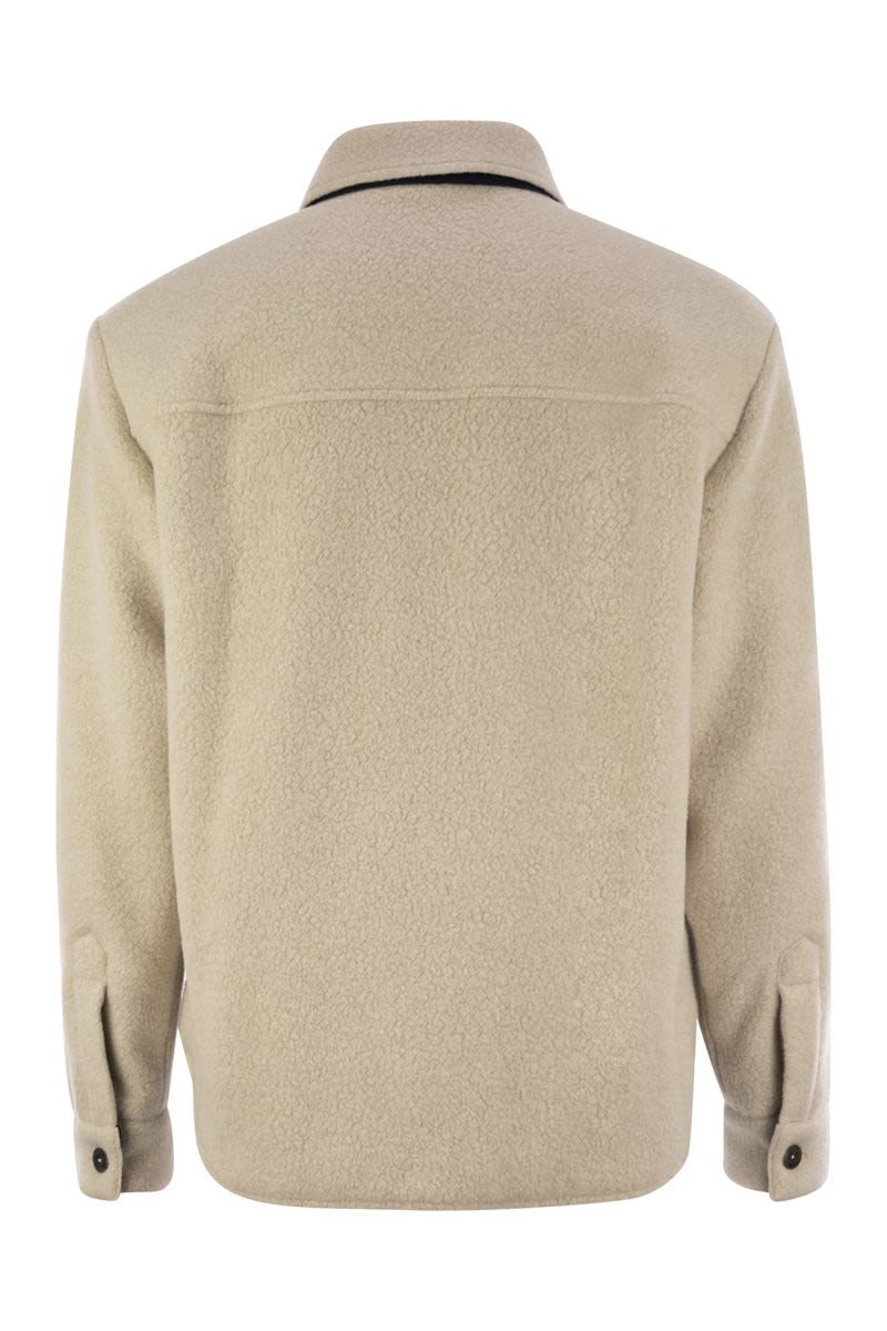 FAY Men's Wool Trucker Jacket with Shirt Collar - Regular Fit