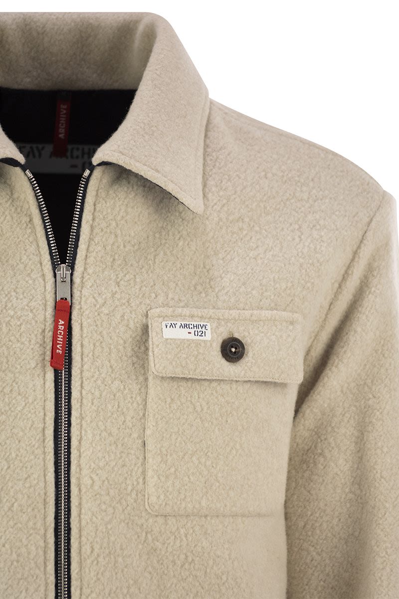 FAY Men's Wool Trucker Jacket with Shirt Collar - Regular Fit