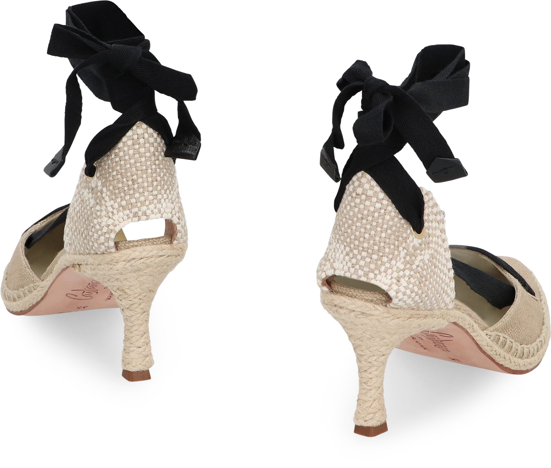 CASTAÑER Pointy Toe Ankle Lace Heel Espadrilles