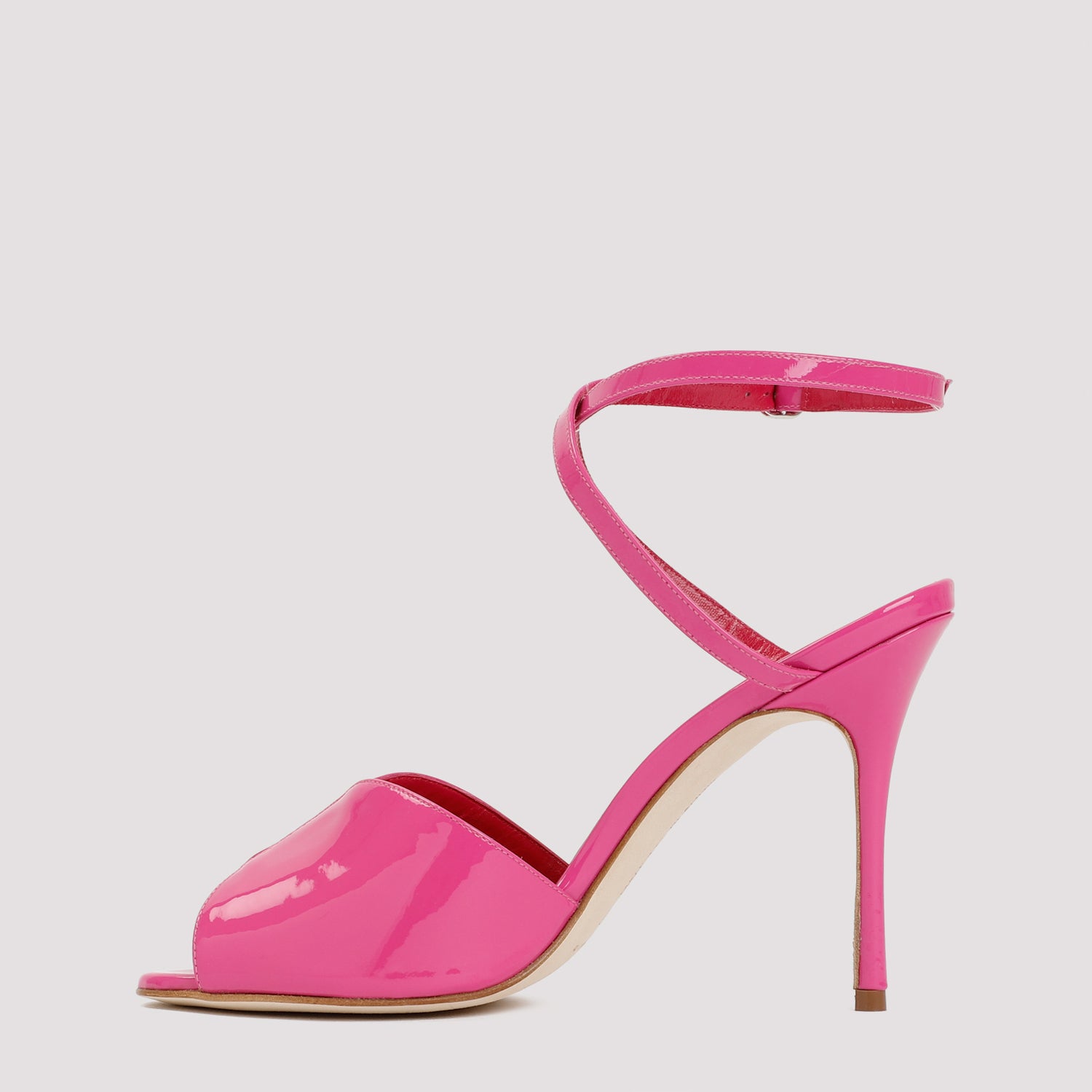 MANOLO BLAHNIK Elegant Stiletto Sandals with Adjustable Ankle Strap - 10.5cm Heel