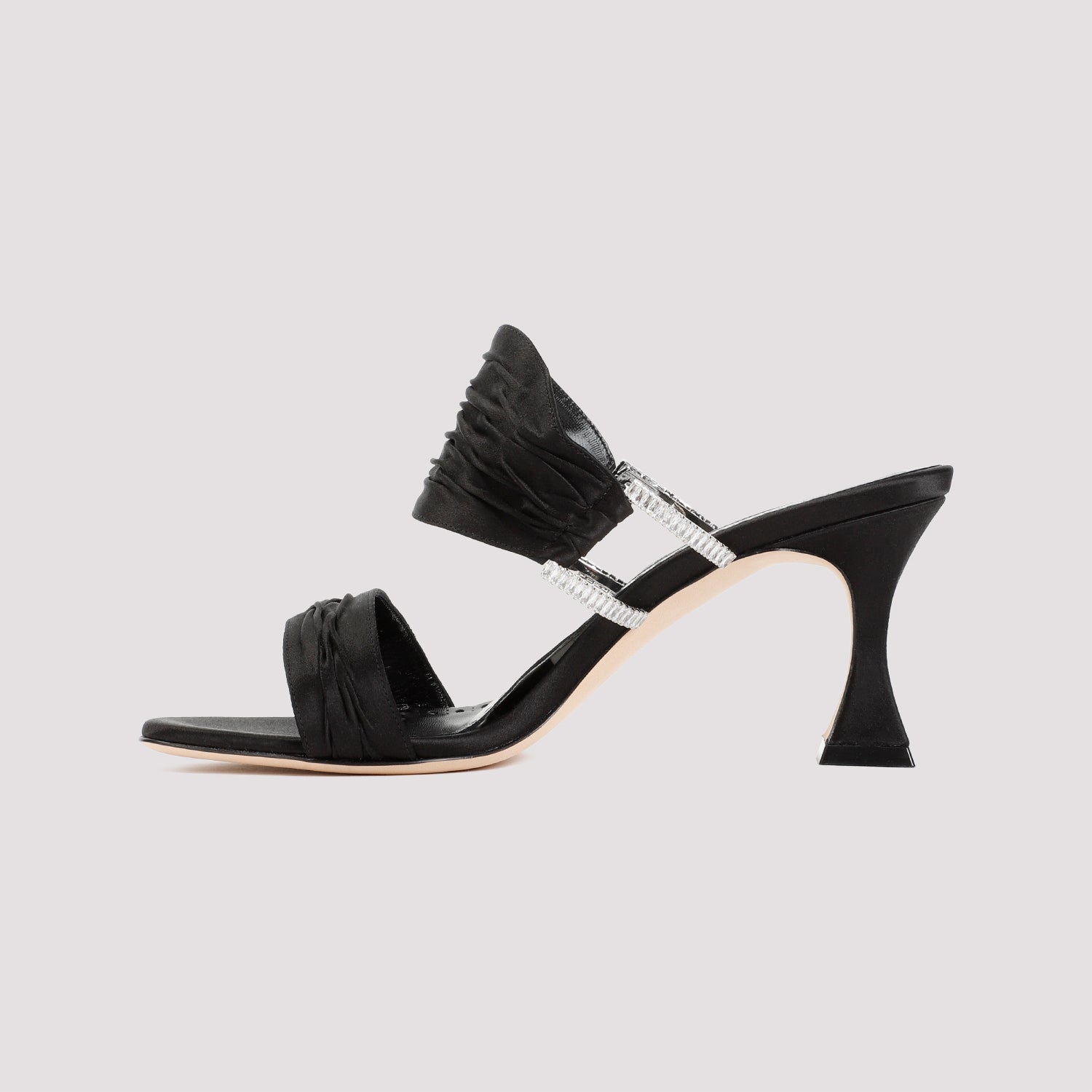 MANOLO BLAHNIK Chic Round Toe Sandals with Comfortable Heel