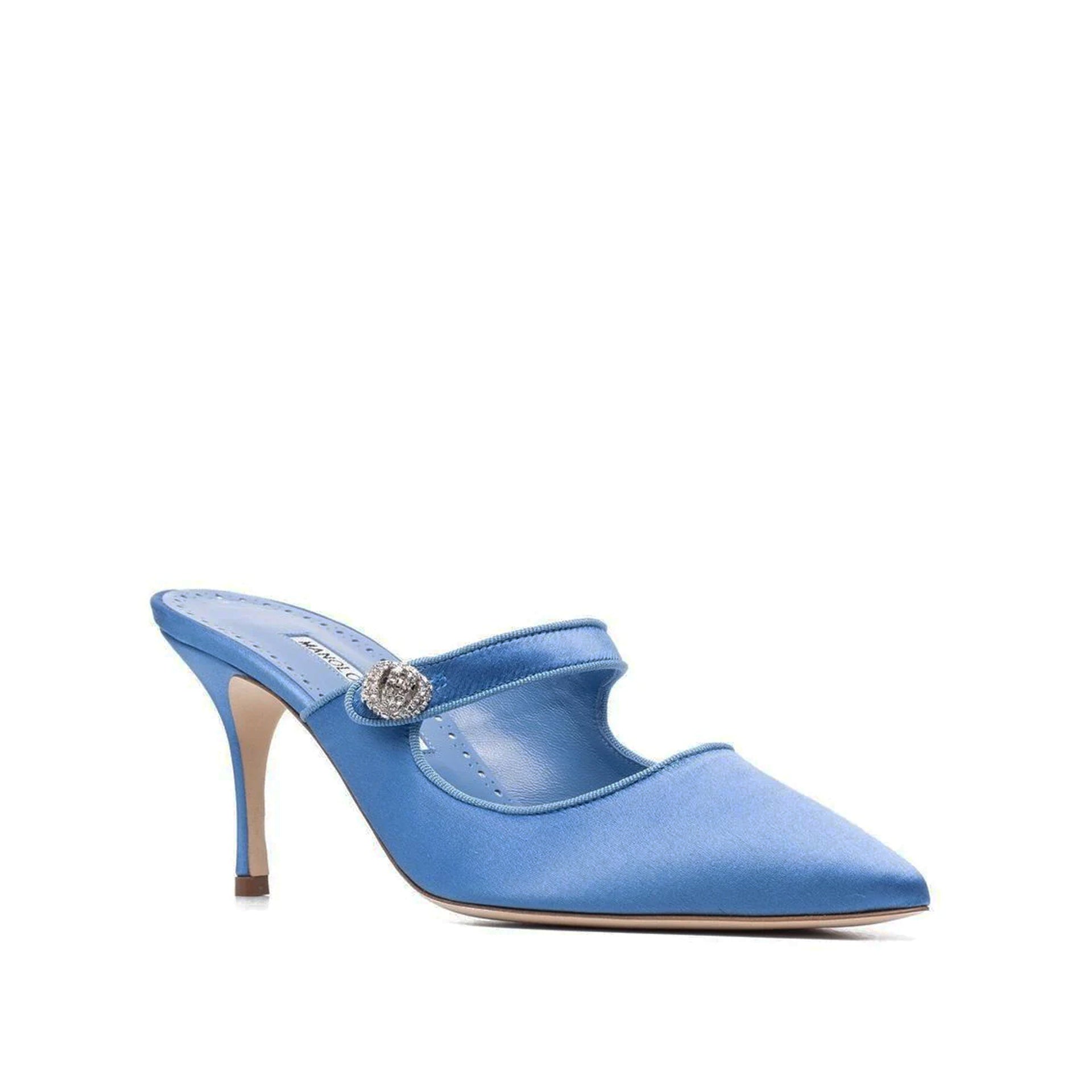 MANOLO BLAHNIK Elegant Jewel Slip-On Flat with Pointed Toe