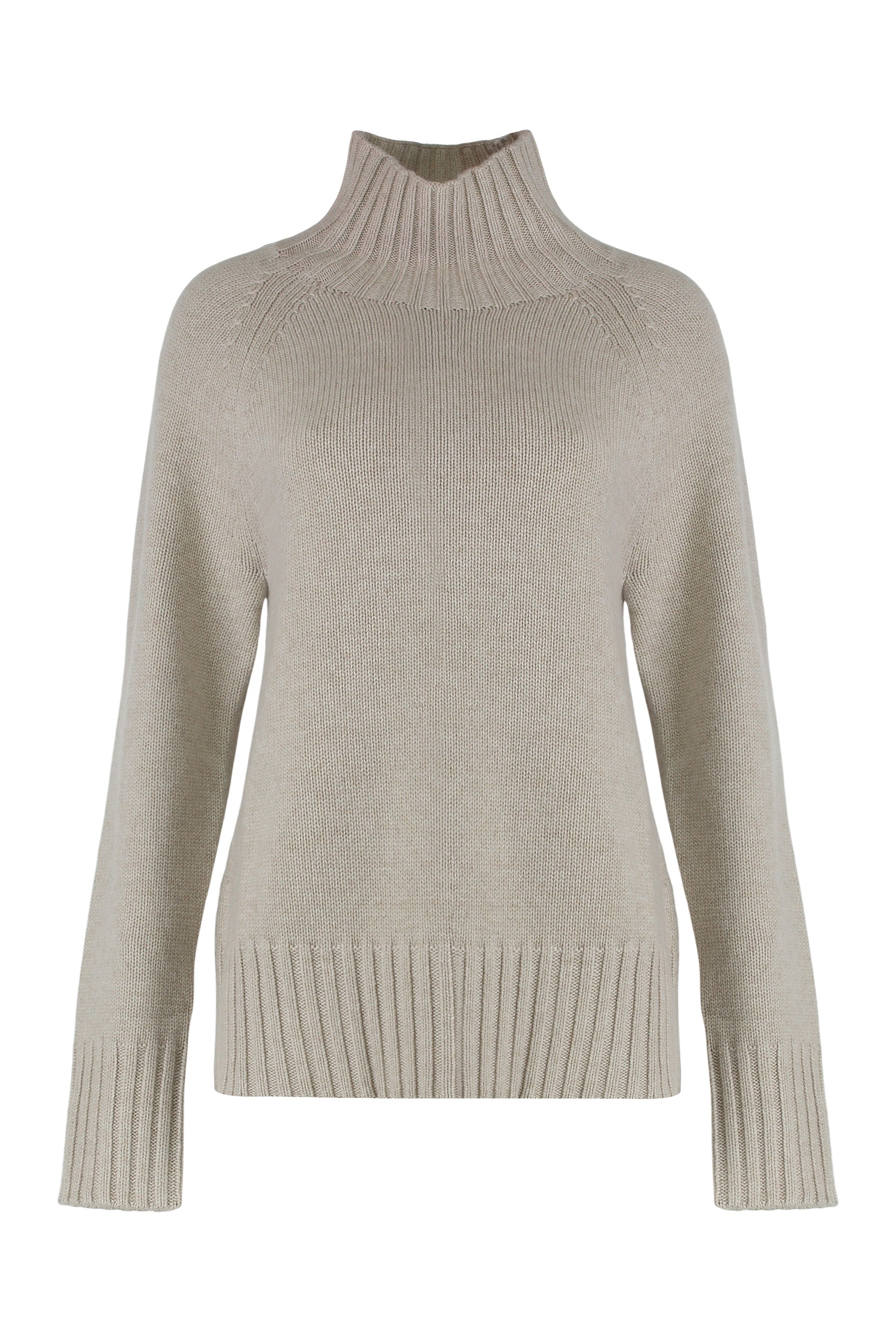 S MAX MARA High-Neck Wool and Cashmere Sweater - FW25